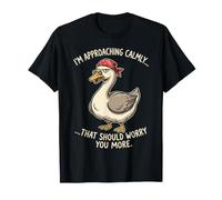 Oie Sarcastique s'approchant calmement drôle d'oiseau Illustration T-Shirt