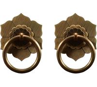 OIFAODAO, Anneau de traction en laiton Antique, 2 pièces, poignée d'armoire cuisine, tiroir garde-robe, quincaillerie meubles Vintage, anneau Style rétro ，Poignées anneaux(Bronze)