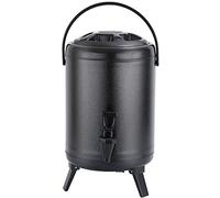 OIFAODAO, Baril de thé au lait chaud isolé, distributeur boissons en acier inoxydable avec robinet, isolation chaude et froide 20 heures , Distributeur de boissons en acier inoxydable(Black,8L)