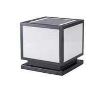 OIFAODAO, Bla Galvaniz She Sol Power Lig Squa La Landsca Gara Ya Pa Lam 3 Source Ajustable Pill C Light,Capuchon de lampe extérieure(20CM)