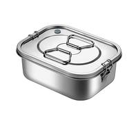 OIFAODAO, Boîtes à Bento Double couche en acier inoxydable, boîte déjeuner anti-fuite 2/3 grilles, forte étanchéité for le stockage,Boîte à lunch(Small 2 Gird)