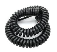 OIFAODAO Câble à Ressort d'extension, Câble électrique Extensible à 3 noyaux, Cordon d'alimentation carré Noir de 0.5mm, Fil Ressort, Bobine rétractable