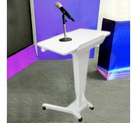 OIFAODAO, Chaire de Podium for Ordinateur Portable Mobile réglable en Hauteur avec butée Bord, sur Pied roulettes, Bureau Assis-Debout for Salle Classe, église,Plateforme Debout(B)