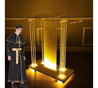 OIFAODAO, Chaire d'église à Podium Roulant, Pulpitos Para Iglesias De Acrilico, Mobile, de Table en Acrylique LED for Salle Classe,Plateforme Debout