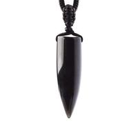 OIFAODAO, Collier pendentif obsidienne naturelle hommes et femmes,Collier en obsidienne