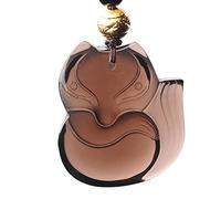 OIFAODAO, Collier pendentif renard naturel obsidienne,Collier en obsidienne