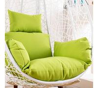 OIFAODAO Coussin pour Chaise Longue, Coussin de siège balançoire for hamac Jardin, Pliable et résistant à l'eau, avec Coussin d'appui-tête(Pure Green,with Cotton)