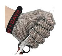 OIFAODAO Gants de coupe， Gants anti-coupures en acier inoxydable, gants de travail sécurité for chef boucher, antidérapants, faciles à nettoyer, anti-perte poils, réglables(1pcs/XXL)