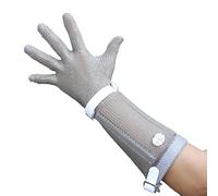OIFAODAO Gants de coupe， Gants anti-coupures en acier inoxydable, gants résistants aux coupures, de travail sécurité qualité alimentaire, cotte mailles, bras allongés(Arm 15cm,1PCS/L)