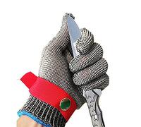 OIFAODAO Gants de coupe， Gants anti-coupures, gants résistants aux coupures, en cotte de mailles, sécurité for chef/boucher/portier/menuisier, for main gauche et droite(1PCS/L)