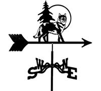OIFAODAO, Girouette en Fer for Jardin Animal créatif, indicateur de Direction du Vent, girouette for Cour extérieure, pelouses, Jardins, arrière-Cours, hangars, Ornement mesurant à,Girouette(Wolf)