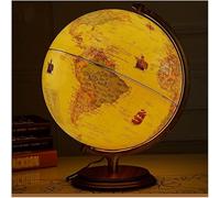 OIFAODAO Globe, Globe Lumineux avec Base en Bois, 12. 5 Pouces, Table rétro rotative(25cm Light)