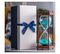 OIFAODAO Horloge en Verre de 30 Minutes, Horloge de Sable, Artisanat, décoration en Verre for la Maison, l'étude et Le Bureau, Cadeau créatif Regalo Di Natale(Grün)