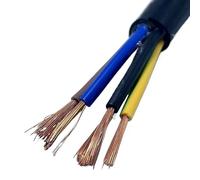 OIFAODAO Le Fil électrique, Câble électrique en cuivre de 1 mètre, 2/3/4/5 conducteurs, 0,75/1,0/1,5/2,5/4/6 mm, câble PVC à Gaine Souple(13AWG 2.5MM,4 Cores)