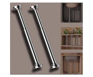 OIFAODAO l'eau soutient Les Jambes, Barres de Support lavabo sous Plan réglables sans perçage for Cuisine, Salle Bain, canapé, Tringle à Rideau(2*Height 20 30 cm(7.9" 11.8"))