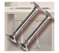 OIFAODAO l'eau soutient Les Jambes, Pieds de Support d'évier en Acier Inoxydable, Supports lavabo sous Plan réglables, poteaux Cuisine télescopiques(2*Height 61 76cm(24" 30"))
