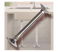 OIFAODAO l'eau soutient Les Jambes, Pieds de Support d'évier en Acier Inoxydable, Supports lavabo sous Plan réglables, poteaux Cuisine télescopiques(Height 46 60cm(18" 23.6"))