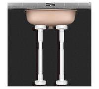 OIFAODAO l'eau soutient Les Jambes, Pieds d'évier de Cuisine réglables et télescopiques, poteaux Support lavabo Salle Bain en Acier Inoxydable for Meubles armoires(Wit,H 35 50cm(14" 20"))