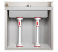 OIFAODAO l'eau soutient Les Jambes, Pieds d'évier en Acier Inoxydable, Poteau de Support télescopique, Supports sous Plan, Pieds Meuble réglables sans perçage(2*Height 70 120cm)