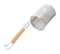 OIFAODAO, Passoire de Cuisine passoire à Mailles Fines araignée écumoire Manche en Bois Panier Frire for la Cuisson des paniers ou,Louche-passoire(12X12X37CM)