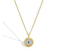OIFAODAO, Pendentifs Photo Ronds en métal Acier Inoxydable, Collier à Breloques Forme de Disque Or 18 carats la Reine Elizabeth II,Collier pour Femme