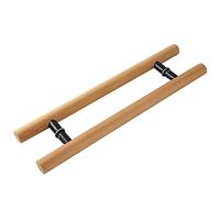 OIFAODAO Porte en verre, Poignée de porte en bois, poignée naturelle à pousser, poignées robustes for portes intérieures et extérieures verre/métal/garage(Style1,60cm/24inch)