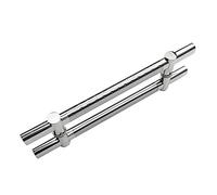 OIFAODAO Porte en verre, Poignée de porte robuste en acier inoxydable, système poussée-traction, espacement des trous réglable(800x500mm)