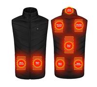 OIFAODAO Réchauffer Le Gilet, Gilet Chauffant de Chasse Rechargeable USB for l'hiver, 8 Zones, Veste chauffante, Gilet Chaud(Black,M)