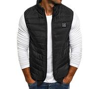 OIFAODAO Réchauffer Le Gilet, Gilets Chauffants électriques, Veste Chaude sans Manches, Classique, Chauffage Intelligent, Pardessus, Hiver, Ski, randonnée(Black,3XL)