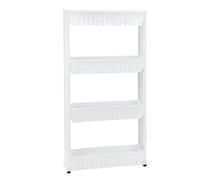 OIFAODAO Rouler Le Chariot, Chariot Rangement Roues Bain Cuisine buanderie(/White,4 Tier)