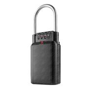 OIFAODAO, Serrure de Stockage clé à Combinaison 4 Chiffres, boîte Mot Passe sécurité réinitialisable, Coffre-Fort Portable résistant aux intempéries avec Manille ，Boîte à clés(Black)