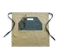 OIFAODAO Tabliers de travail, Tablier de taille réglable avec poches, tablier cuisine for chef, serveuse, serveur, peinture et art(Khaki With Green Poc)