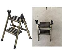 OIFAODAO Tabouret en Bois， Escabeau, Chaise échelle, escabeau Pliant, Portable avec Grande Plate-Forme, Usure et Protection(2-Story Ladder Chair)