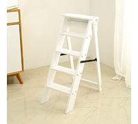OIFAODAO Tabouret en Bois， Escabeaux pliants Tabouret d'échelle en Bois, escabeau Portable 5 marches Chaise d'escalier bibliothèque Multifonction Boo