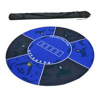OIFAODAO Tapis de Poker, Dessus de Table Poker en Caoutchouc Portable Texas Hold'em 1,2 x, m, Tapis Disposition Jeu for 6 Joueurs avec Sac Transport(1.2 x 1.2 M)