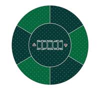 OIFAODAO Tapis de Poker, Tapis de Poker Rond Professionnel for Texas Holdem avec Sac Transport, Dessus Table Portable(Green,L)