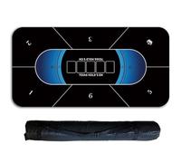 OIFAODAO Tapis de Poker, Tapis de Poker Texas Hold'em jusqu'à 6 Joueurs, Disposition du Tapis Table avec Sac Rangement for Jeux(Black 6 Players,1.2 x 0.6 M)