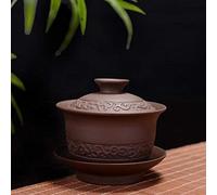 OIFAODAO Tasses de thé， bols, bol couvert en argile violette tasse à thé Kung Fu service accessoires théière infuseur Jing Sancai petit ménager