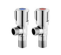 OIFAODAO Ventilateur d'angle, Lot de 2 vannes d'arrêt d'angle métalliques à Ouverture Rapide for Eau Chaude et Froide for Salle Bain, Toilettes, évier