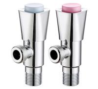 OIFAODAO Ventilateur d'angle, Vanne Triangulaire, vanne d'angle, 2 vannes d'arrêt 1/2 Pouce avec Interrupteur à Bouton-Poussoir, de dérivation, Accessoire Douche