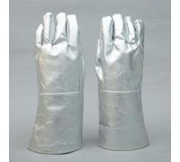 OIFJROIW Gants En Feuille D'aluminium Haute Température 1000°C, 14.9 pouces, Gants De Travail De Sécurité pour Le Traitement Thermique Par Coulée En Four