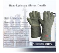 OIFJROIW Gants Résistants À Des Températures Élevées Jusqu'à 550 Degrés, Résistants Aux Coupures, Cinq Doigts Renforcés, Industriels, Ignifugés, 14 Pouces