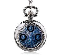 OIFMKC Montre de Poche Antique Doctor Who Quartz Collier Montre de Poche Hommes Dr Who Pendentif chaîne Cadeaux pour Hommes Femmes, Argent