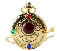 OIFMKC Montre de Poche Mode Classique Animer Sailor Moon Série Or Quartz Montre De Poche Pendentif avec Collier Femmes Filles Dames Cadeau