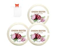 Oignon Shampooing Savon 60g,Onion Biotin Shampoo Bar,Hydratant Oignons Shampooing Savons Barres,Mousse Douce Contrôle Frisottis Conditionneur Purifiant Nourrissant Adultes Hommes Femmes (3pcs)