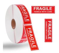 OIGWBPH Étiquette d'avertissement Rouge Autocollant Fragile pour Emballage de Expédition