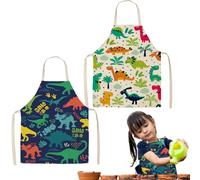 OIGWBPH Tablier de Cuisine Enfant,2 pièces,Réglable,Étanche,Lavable en Machine,Tablier Enfant Ecole,Filles ou Garçons,pour Poterie,Peinture,Cuisine,et Bricolage (Blanc + Bleu)