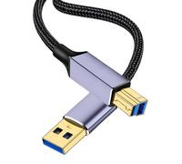 OIHCAZ Câble d'imprimante avec double anneau magnétique de 1,5 m, USB 3.0 A mâle vers B mâle, impression plus rapide, anti-interférences, compatible avec Canon, HP, Lexmark, Samsung, Dell, Xerox, etc.