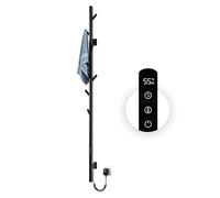 OihPaw Seche Serviette Electrique,Radiateur électrique à Tige Unique,153 CM,Porte-Serviettes électrique, température réglable, Porte-Cintre Mural avec Affichage LED, Thermostat et 7 Crochets