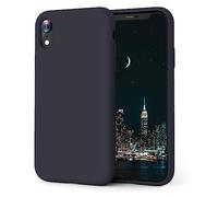 OIIAEE Coque iPhone XR, Coque en Liquide Silicone Conçue pour iPhone XR, Étui de Protection Antichoc Ultra Mince avec Doublure Douce en Microfibre Anti-Rayures, 6.1 Pouces,Noir